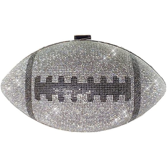 NWT Sparkling Bling Swarovski Crystal Football Clutch Purse Bag Super Bo… - Picture 14 of 17